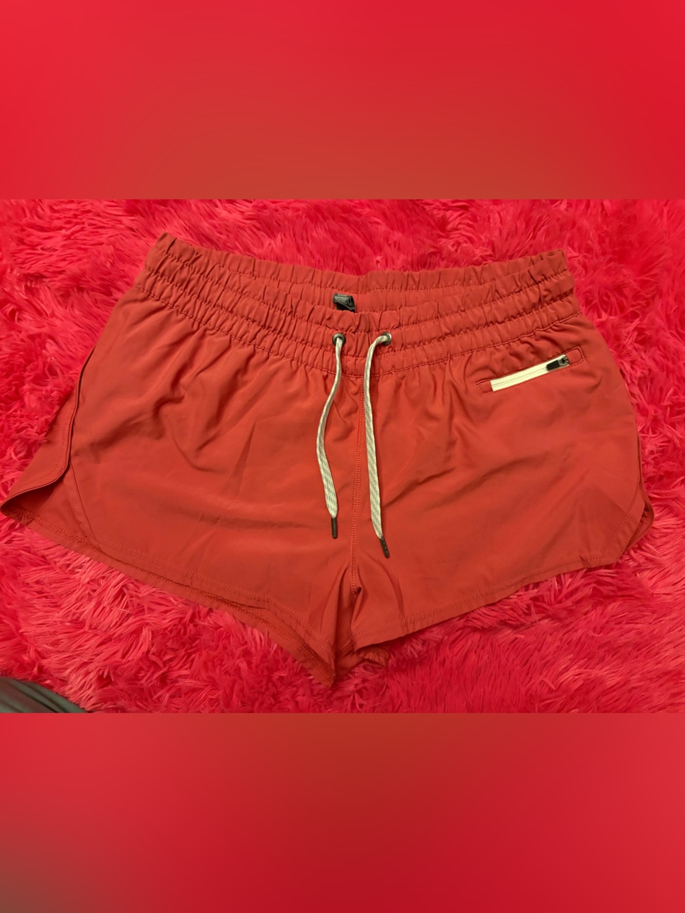 Vuori Rust Orange Athletic Drawstring Shorts